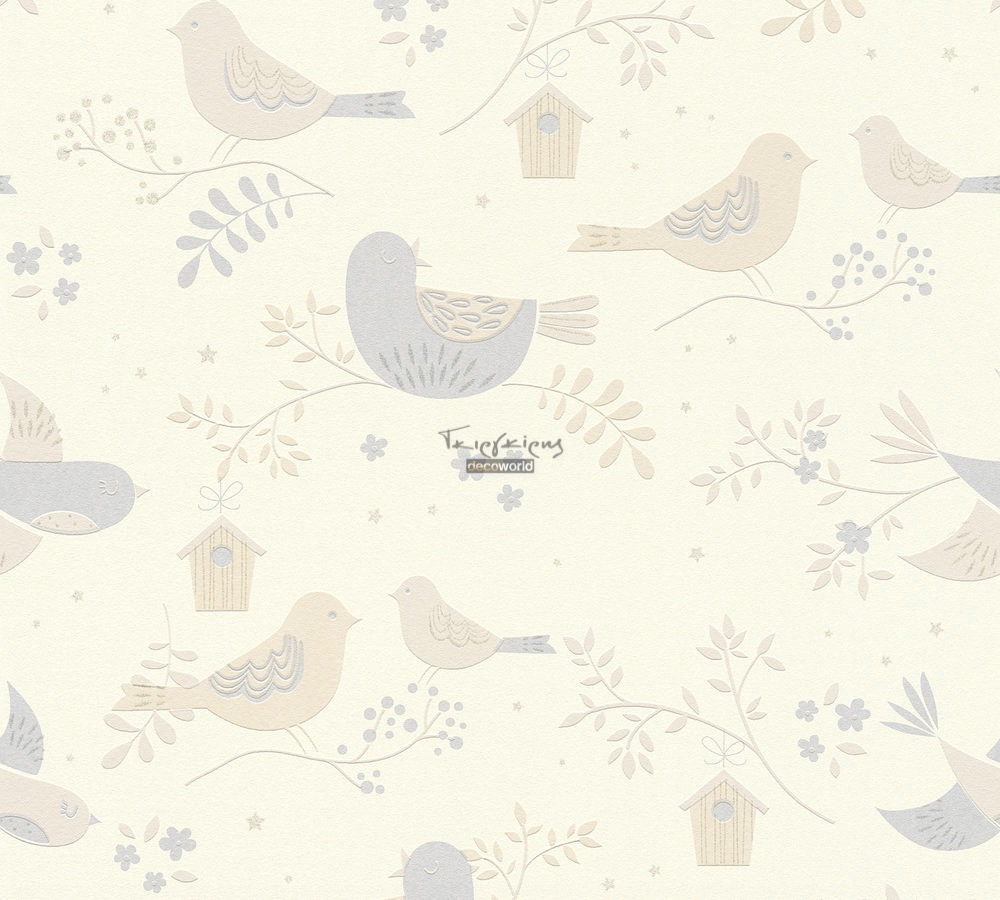 367561 Παιδική ταπετσαρία τοίχου με πουλιά
