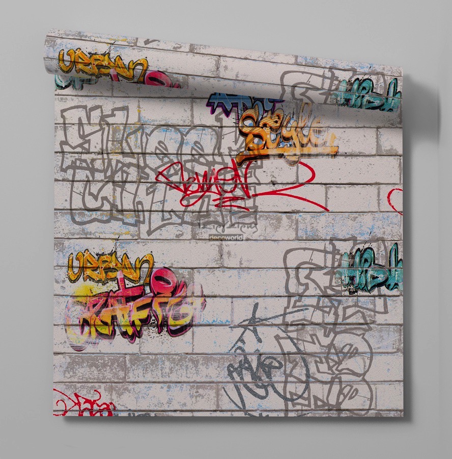 935611 Παιδική ταπετσαρία τοίχου με γκράφιτι 