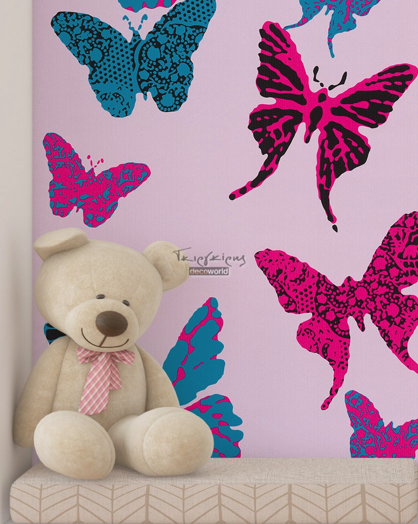 936342 Παιδική ταπετσαρία τοίχου με πεταλούδες